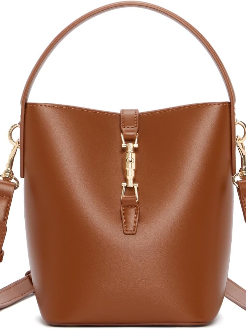 Small Bucket Bag for Women Crossbody Bags Trendy Vegan Leather Shoulder Purses D
